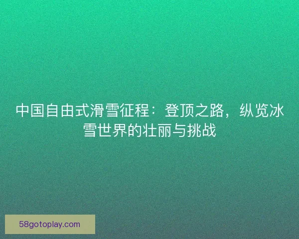中国自由式滑雪征程：登顶之路，纵览冰雪世界的壮丽与挑战